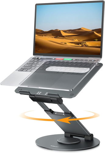 Telescopic 360 Rotating Laptop Stand for Desk Adjustable Height Swivel Pull Out - Afbeelding 12 van 12