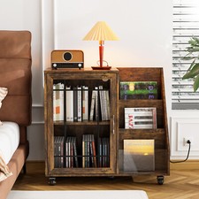 FCH 350 Vinyl Record Storage Holder Player Table with Power Outlet  LED Light
