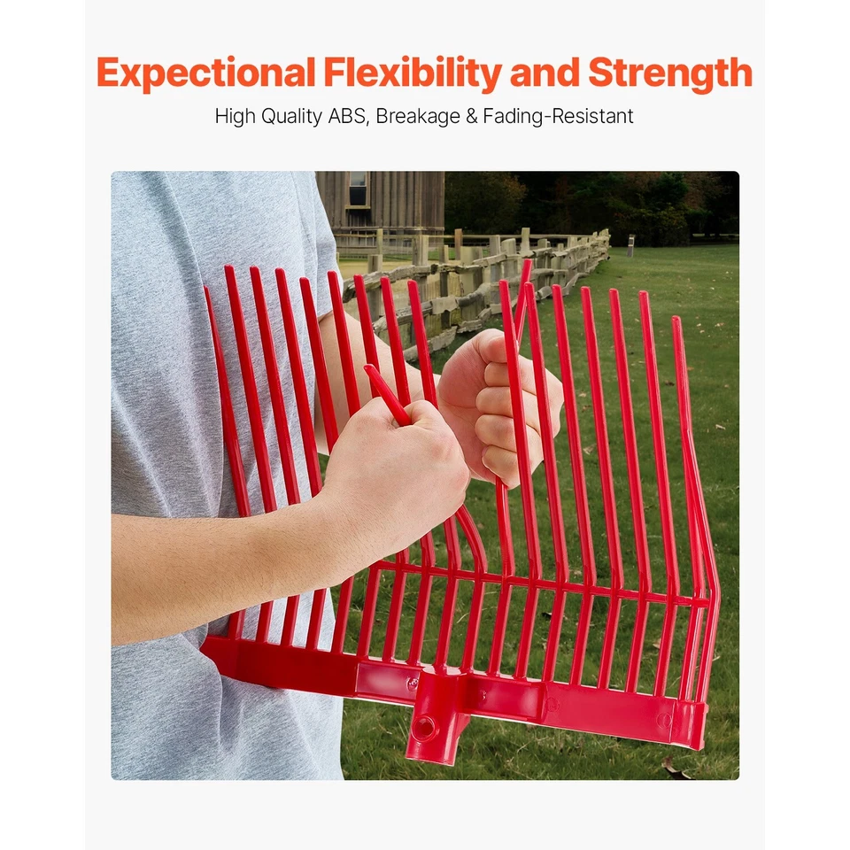 6 peças garfo de estrume cabeça de substituição 18 dentes cavalo estábulo mulch garfo cabeças - Imagem 3 de 4