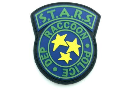 Aufnäher 'STARS Racoon Police Dept' – Mit Klettverschluss, PVC, Blau, Maße: 65x72 Mm