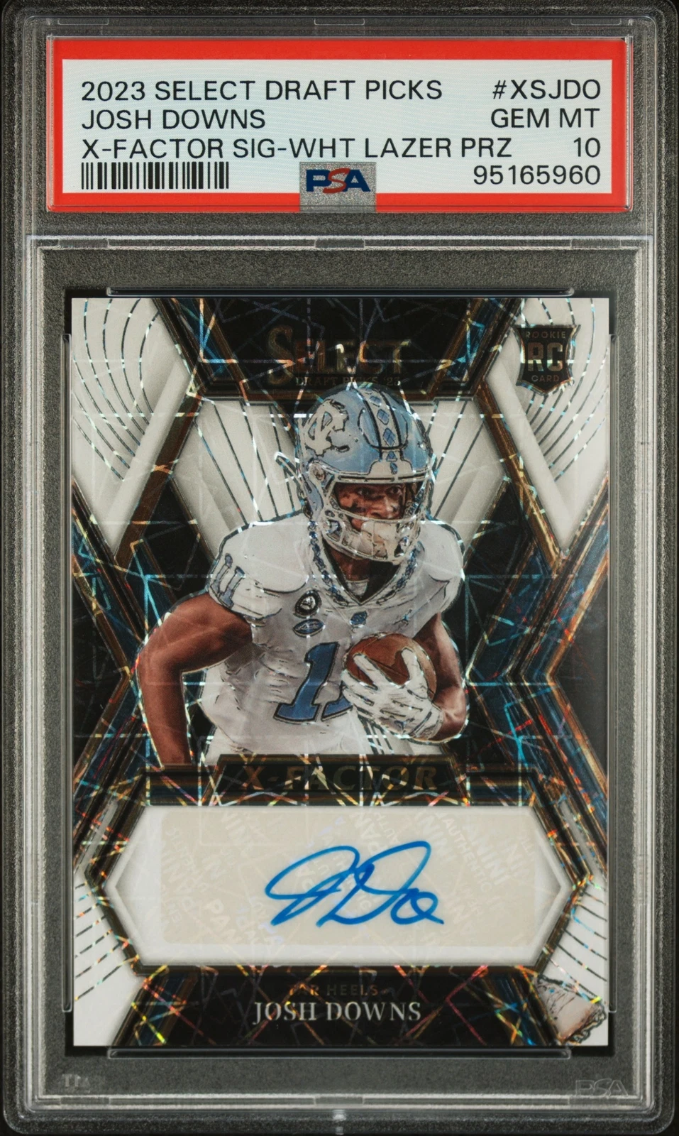 Josh Downs Panini Select Draft Picks X-Factor Signatures #XSJDO Red
