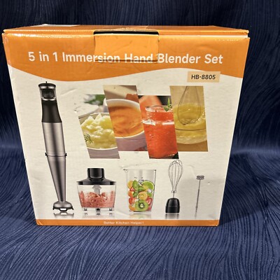 Immersion Blender Handheld/ 1100W 5-in-1/Chopper/Frother/Whisk/Blender/TESTED ~