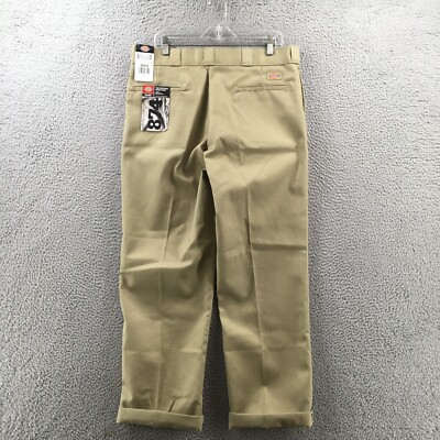 Dickies 874 Pants Mens 36 (Actual 36X28) Beige High Rise Cuffed