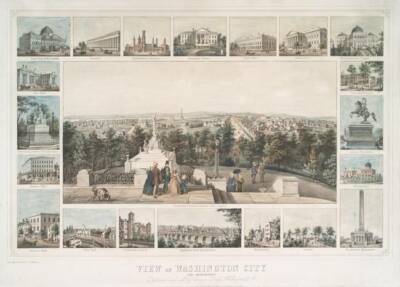 Poster - Washington DC Vintage Pictorial Map (1849)