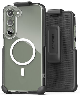 Magnetic Case for Samsung Galaxy S23 Plus with Belt Clip, Works with MagSafe