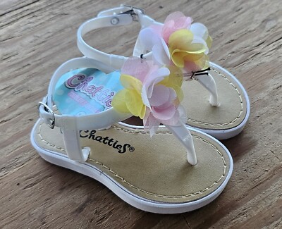 Chatties Toddler Girl Sandals,5/6,White,NWT