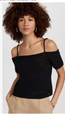 Vince Open Shoulder Knit Crochet Top Size S, NEW NWOT, Retail $345
