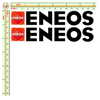 eneos sticker stickers sponsor decal motorcycle size cm.15 pre-cut pvc black 2 pcs.