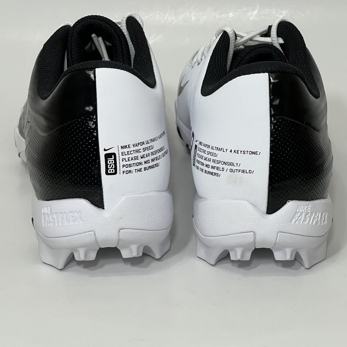 Nike Vapor Ultrafly 4 Keystone Baseball Cleats Black White  display picture 3