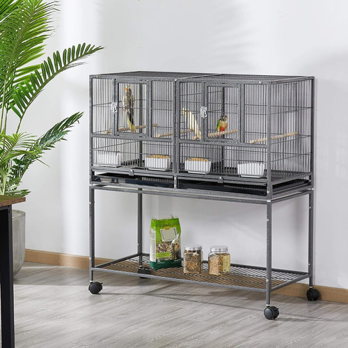 41.5" Stackable Divided Breeder Breeding Parakeet Bird Cage for Canaries Cockati - Picture 2 of 9