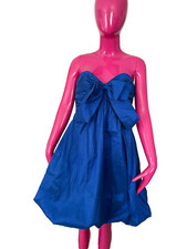 Jovani Blue Bow Bubble Strapless Dress Size 4