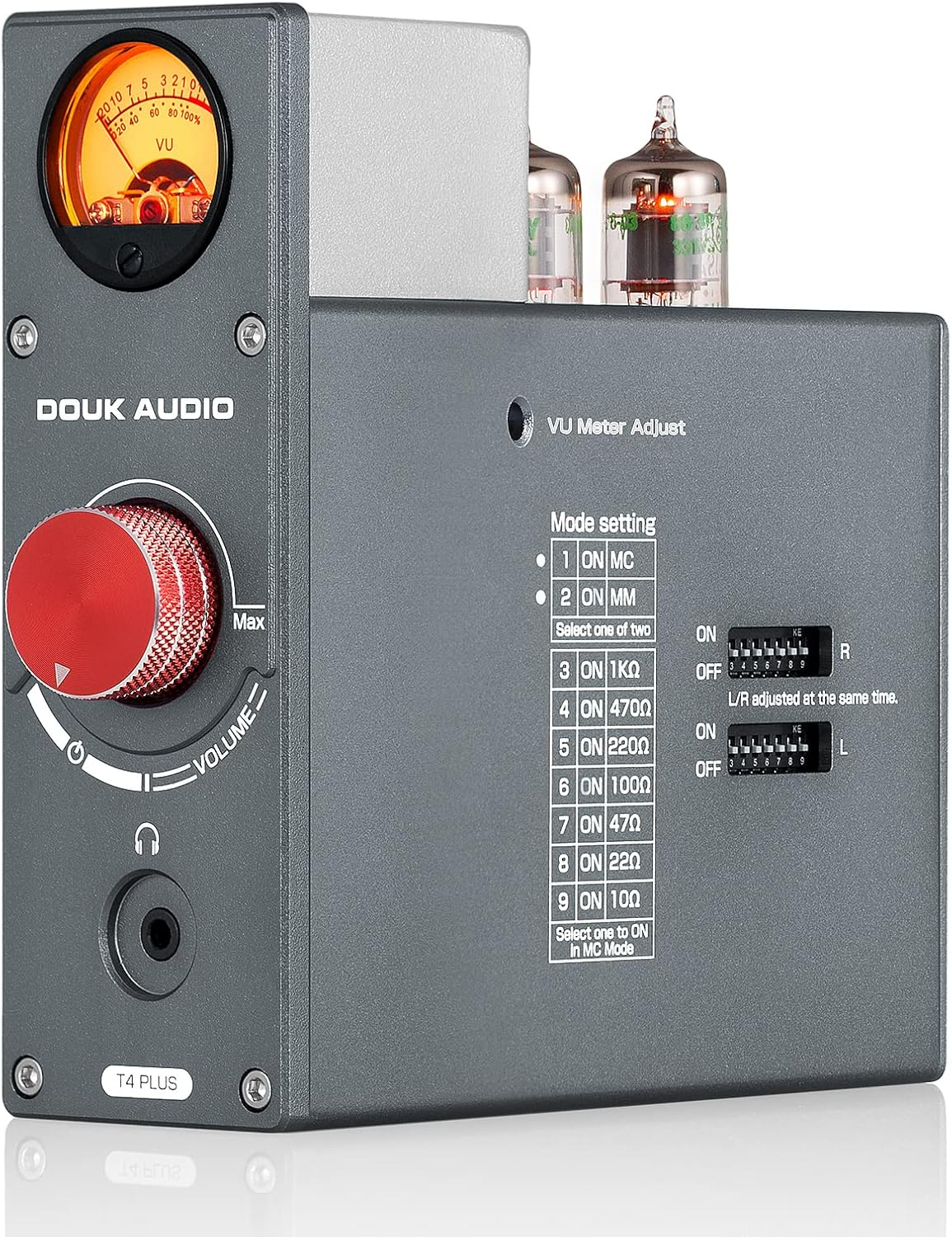 T4 plus Vacuum Tube Phono Preamplifier, MM/MC Turntable Audio Preamp, GE5654 Hea
