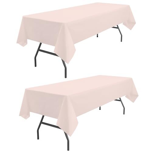 Light Pink Tablecloths Plastic 2 Pack Disposable Table Covers 54 B1 Light Pink - Picture 1 of 6
