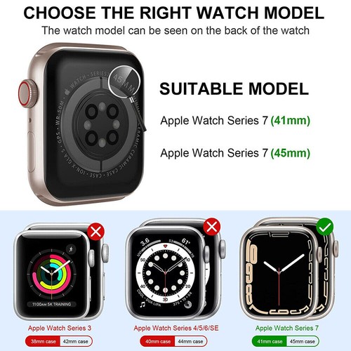 For Apple Watch Series 7 45MM Case Cover+3D Full Tempered Glass Screen Protector - Picture 20 of 74