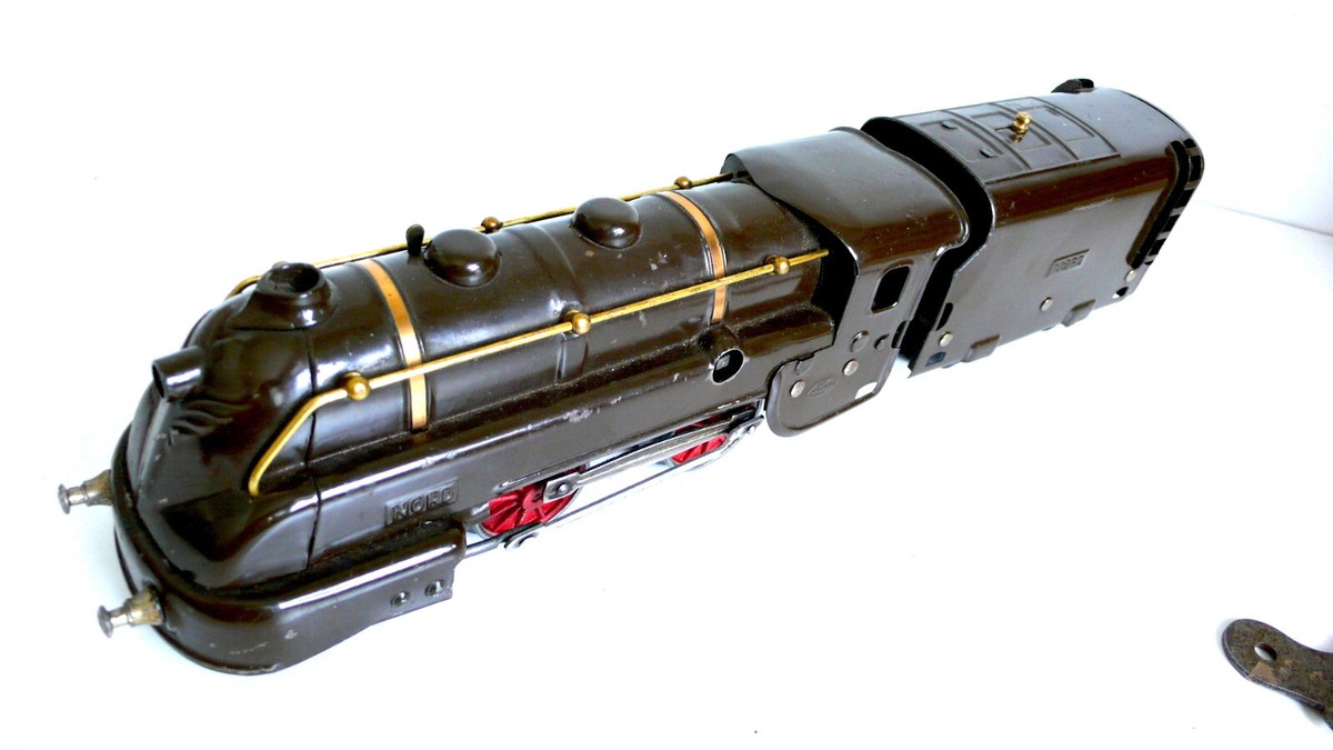 Locomotive Vapeur JEP Type 120 Carénée - Tôle Mécanique Fonctionne - 1938, 35 Cm