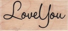 Hampton Art Love You Red Rubber Wood Stamp 1.25" x 2.5"