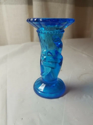 Fenton Candle Holders Blue Hands