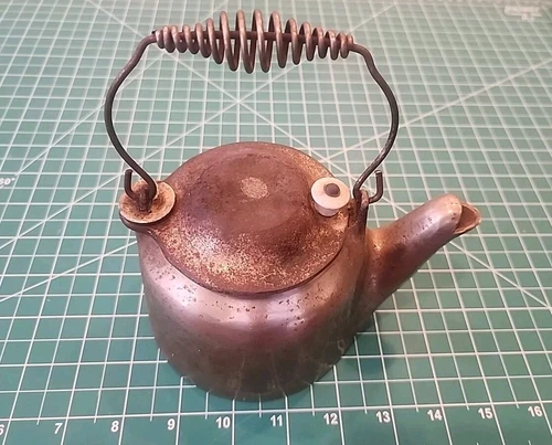 Vtg SMALL TEAPOT CAST IRON WAGNER WARE SIDNEY, O ~ MODEL B ~ Swivel Lid - gw12
