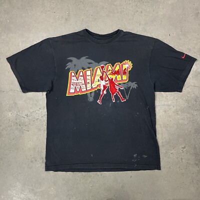 Vintage Y2k Nike Miami Heat Double Sided Faded Graphic T Shirt