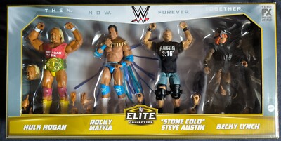 WWE Elite Collection Then Now Forever Together 4 Pack Austin & Hogan neu & ovp
