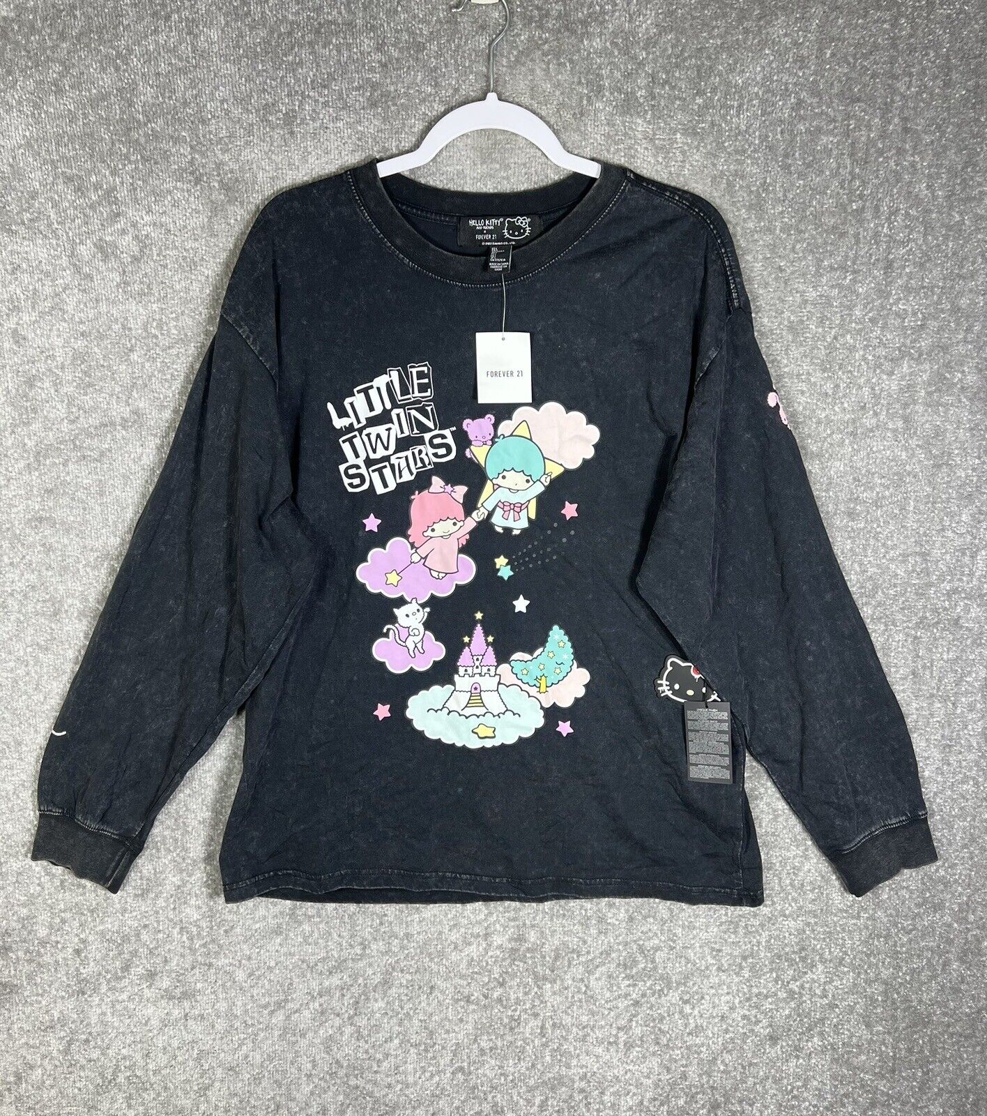 HELLO KITTY on Diamond- Girls lg - Long sleeve T-Shirt hoodie