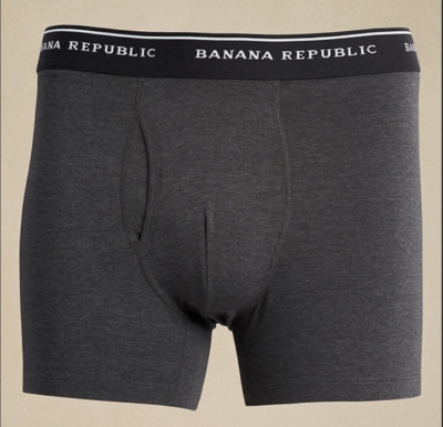 MENS SIZE LARGE 36-38 BANANA REPUBLIC PERFORMANCE BOXER BRIEFS HEATHER GRAY NWT