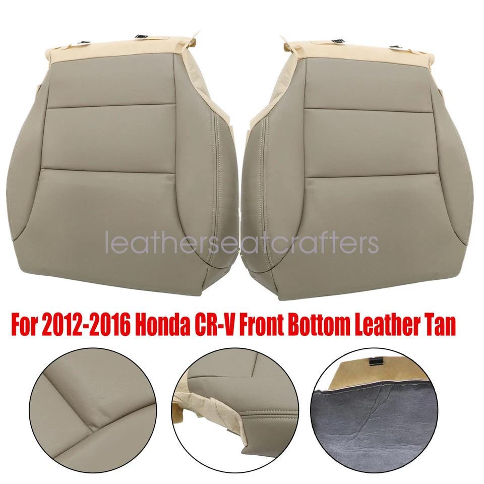 Front Side Bottom Tan Leather Seat Cover For 2012 2013 2014 2015 2016 Honda CR-V Foto 4 de 4