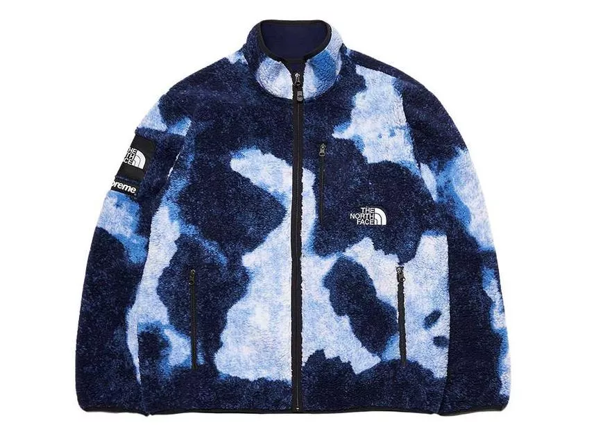 Veste polaire imprimé denim blanchi Supreme The North Face indigo