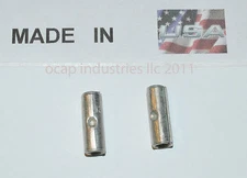 (100) 22-18 UNINSULATED BUTT WIRE CONNECTOR NON-INSULATED Made In USA  