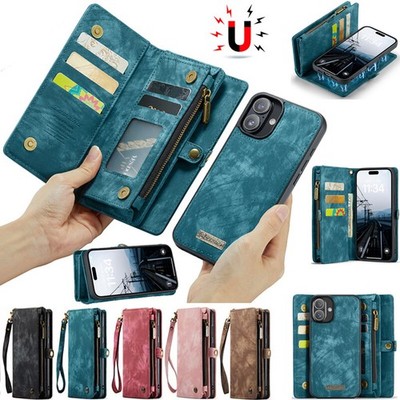 Detachable Leather Wallet Case Cover For iPhone 17e 16 15 14 13 12 11 Pro Max XR