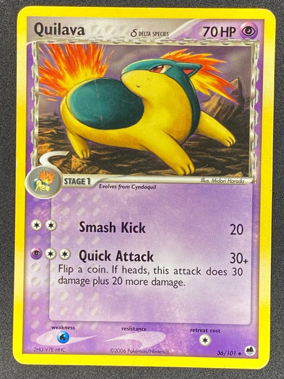 Pokémon Quilava Delta Species 36/101 EX Dragon Frontiers LP