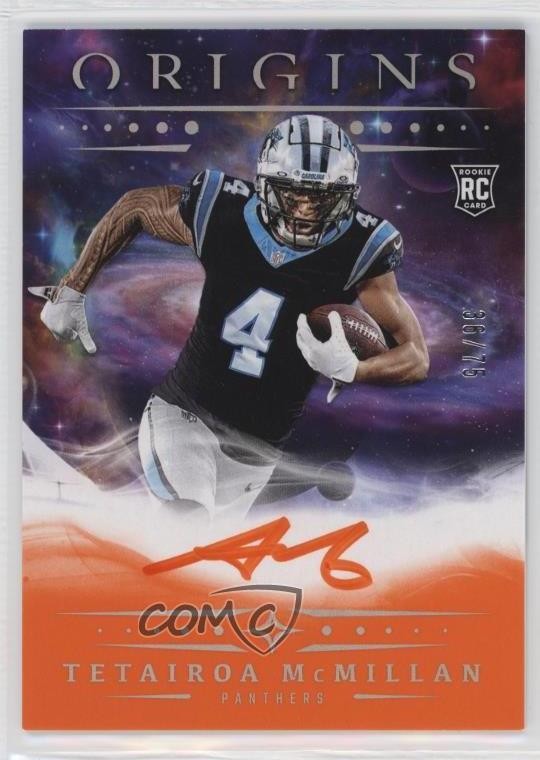 2025 Panini Origins Rookie Auto Orange /75 Tetairoa McMillan #RA-TET Auto j6a
