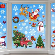 9 Sheets Reusable Christmas Decorations Window Stickers