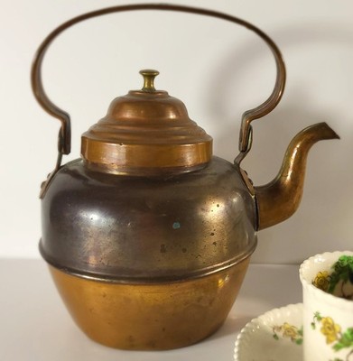 Small Antique Copper KettleHandmade Early 19th Century 8''X7''