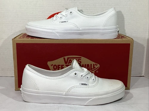 Scarpe da ginnastica Vans uomo taglia 5 5 EU 37 bianche tela autentiche AJ 1199