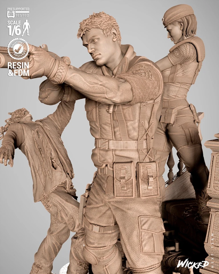 Arte de fãs impressa em 3D Resident Evil Diorama por Wicked - Imagem 4 de 4