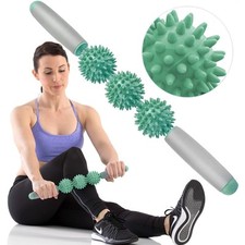 Massageroller Faszienrolle mit Griff Rotierenden Kugeln - Tiefenmassage für Körp