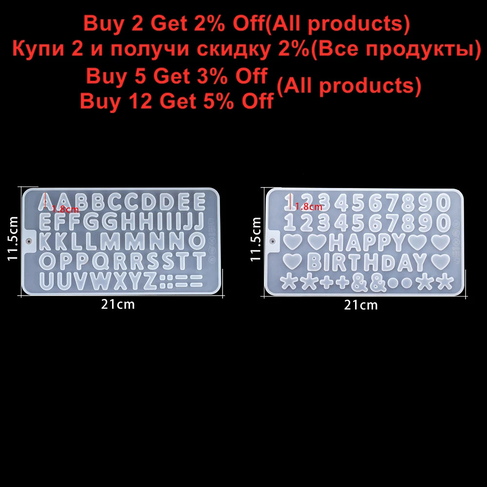 Epoxy Resin Alphabet Number Mold for Crystal Pendant Earrings Silicone