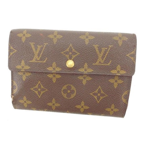 Louis Vuitton Trifold Wallet Women's Monogram Leather Used From Japan