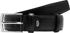 Cintura Uomo Pelle Nera Regolabile Con Fibbia in Nickel Satinato, Cinta Firmata 
