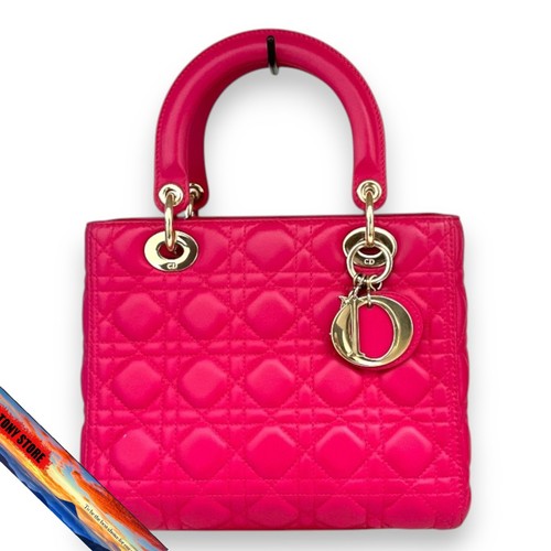 Christian Dior Lady Dior Medium Pink Lambskin Shoulder Bag