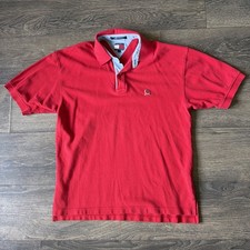 Vintage Y2K Tommy Hilfiger Embroidered Crest Rugby Polo Shirt Sz L Americana