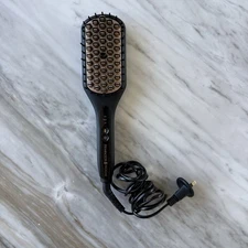Remington ProLuxe Heated Straightening Brush – Adjustable Heat – Black/Rose Gold