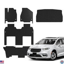 Heavy Duty All Weather Floor Mats for Chrysler Pacifica 2021-2023, Black Set