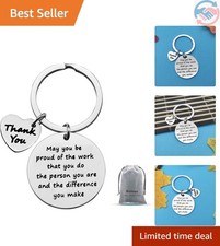 Durable Stainless Steel Thank You Keychain - Heartfelt Gift for Any Occasion