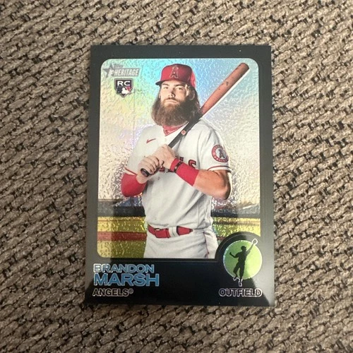 Brandon Marsh 2022 Topps Heritage Chrome Black Refractor RC #/73 PHILLIES
