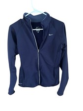 NIKE Dri-Fit Purple Full Zip Thumb Hole Running Jacket women s Reflective Large