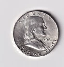 US Coin 1961 $0.50 Franklin Half Dollar 90% Silver circulated no mint mark #101