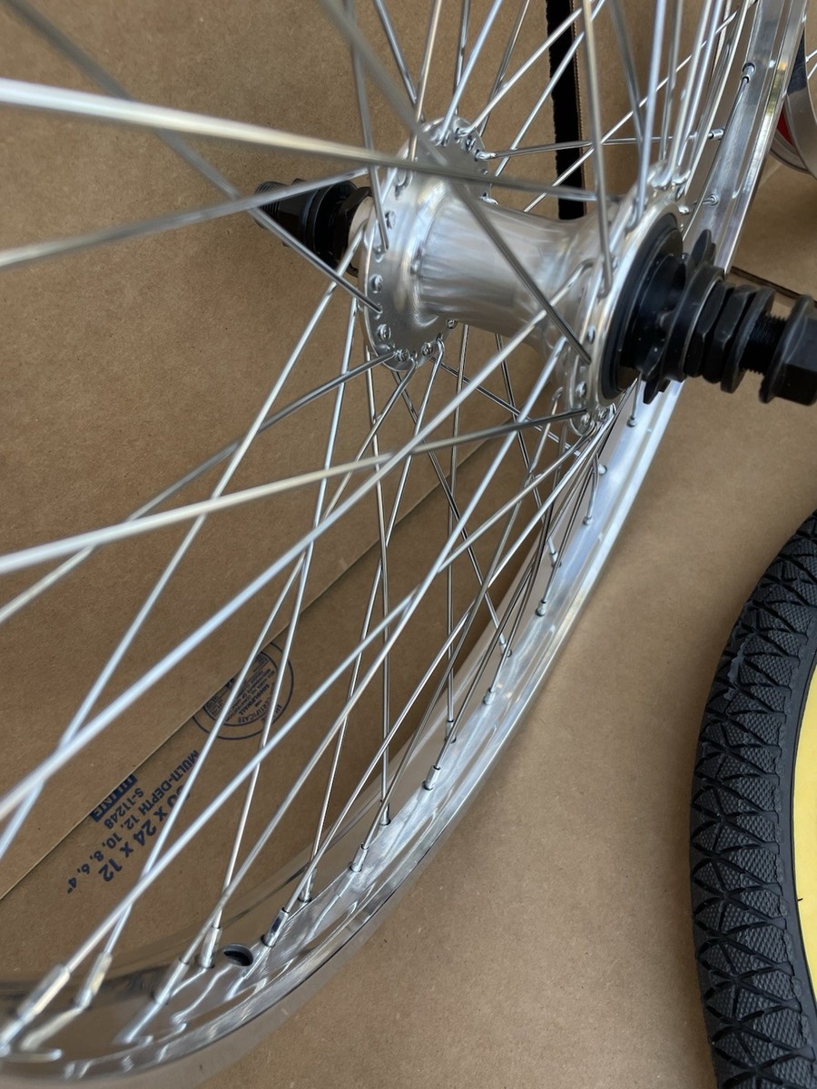 Jeu De 2 Roues Vélo 20" Double Paroi Alliage Argent - 48 Rayons - Neuf Pour BMX