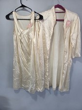 Vintage 1970s Lorraine Robe And Nightgown Set SMALL